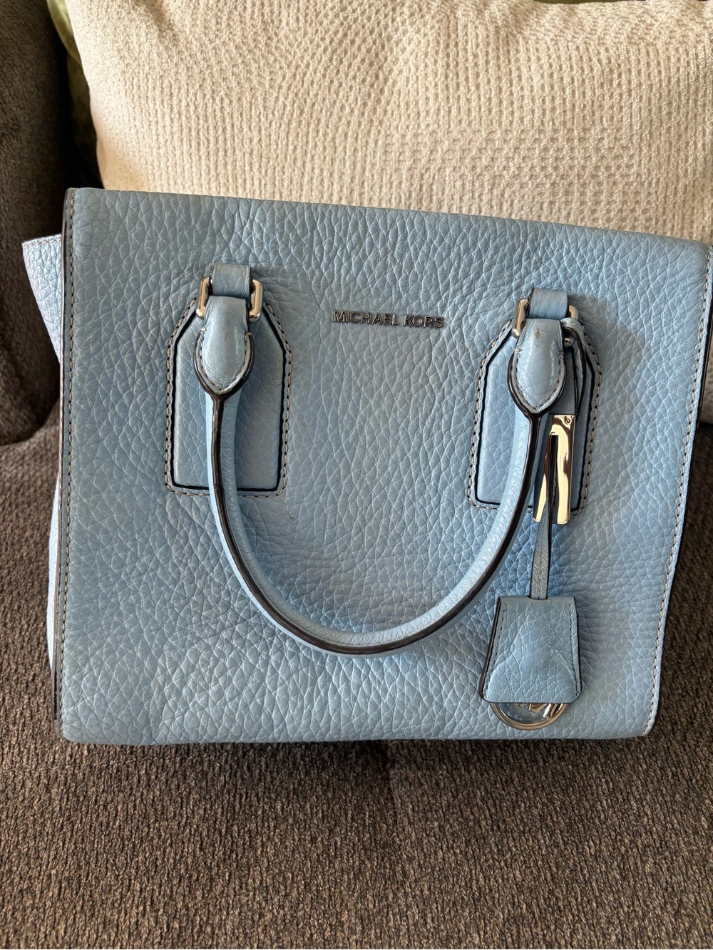Michael Kors blue leather bag